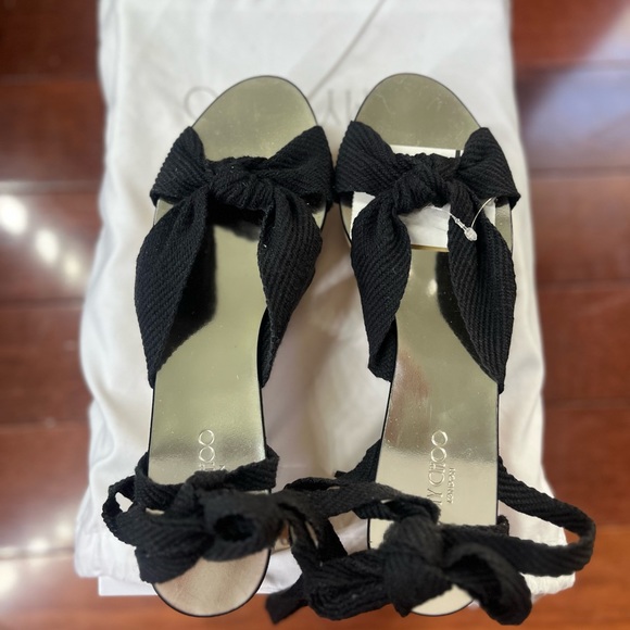 Jimmy Choo Black Lace up Wedge Sandals - Picture 4 of 4